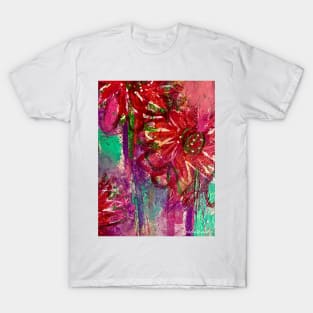 Red Flowers Close Up T-Shirt